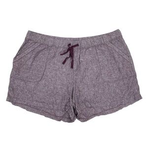 Lane Bryant Linen Blend Shorts Women's Plus Size 26/28 Purple Wine Drawstring